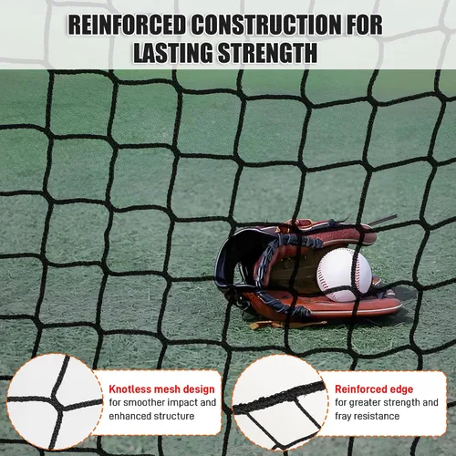 Vista 6 de Baseball Batting Cage Net, 10x10x20/10x10x35ft Softball Baseball Batting Netting for Backyard, Portable Hitting Practice Training Only Net with