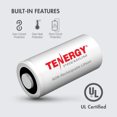 Vista 7 de Tenergy Paquete de 12 baterías de litio CR123A de 3 V no recargables, 1600 mAh para cámaras Arlo, baterías de litio fotográficas, cámaras