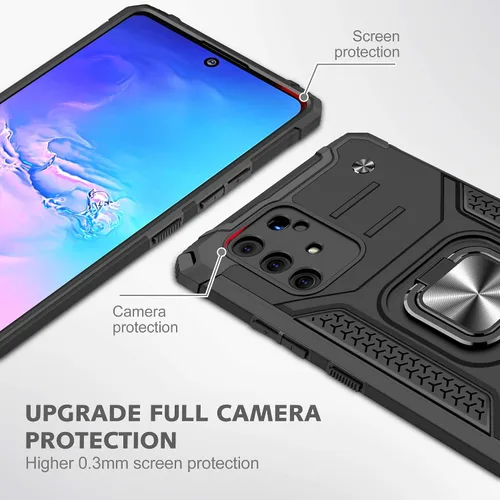 Vista 7 de Asuwish Funda de teléfono para Samsung Galaxy S10 Lite con protector de pantalla de vidrio templado y soporte de anillo delgado, híbrido, soporte