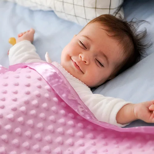 Vista 3 de Pro Goleem Manta de bebé con manta de seguridad de conejito rosa para niña recién nacida