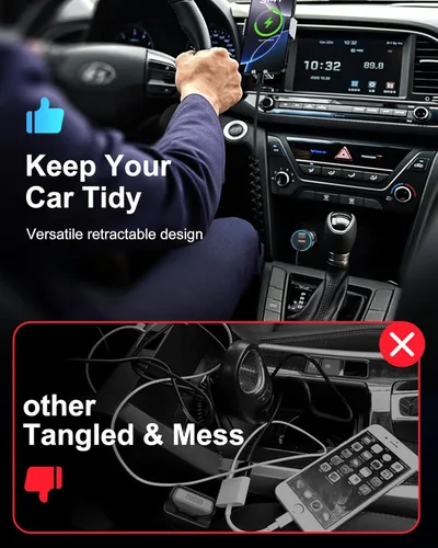Vista 4 de Cargador de coche USB C para iPhone 16e + funda resistente para teléfono con funda para cámara