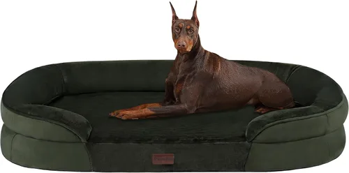 Vista 17 de Dwanton - Cama ortopédica para perros medianos con espuma de gel de memoria, sofá impermeable para perros, cama lavable para mascotas con cojín