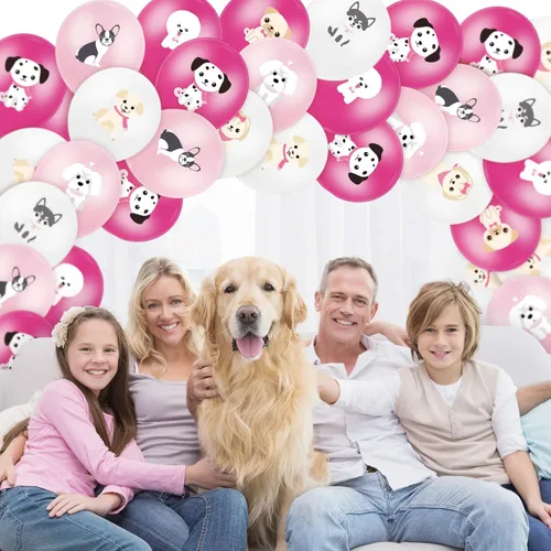 Vista 6 de Threan 36 globos para cachorros, globos para perros de 12 pulgadas, decoraciones de cumpleaños, suministros de fiesta temática de perros
