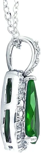 Vista 3 de Joyería clásica nupcial con forma de pera grande de 24 x 15 pulgadas, halo de lágrima solitaria AAA de 15 quilates de circonita cúbica simulada