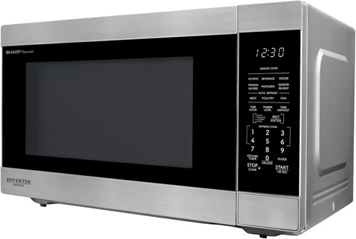 Vista 15 de SHARP Horno microondas para encimera con plato giratorio extraíble de 16.5 pulgadas, 1200 vatios, 2.2 pies cúbicos, acero inoxidable Acero
