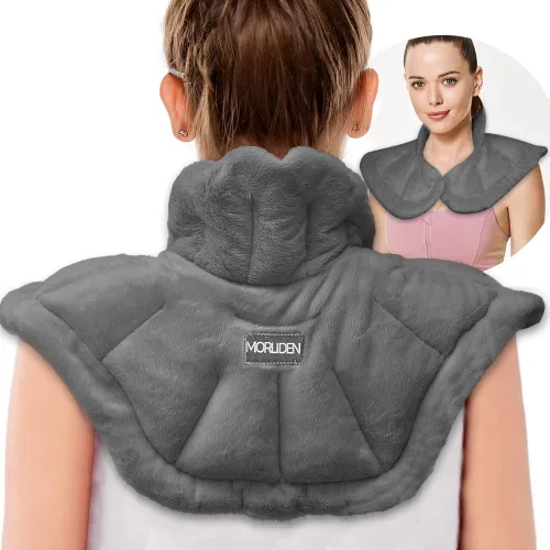 Vista 13 de Almohadilla térmica para microondas con funda lavable, 8 x 12 almohadilla térmica multiusos para microondas para cuello y hombros, bolsa de frijoles