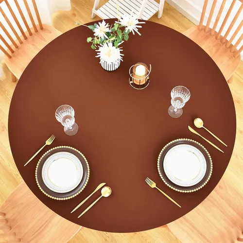 Vista 11 de Mantel ajustable con bordes elásticos para mesas redondas, funda elástica de elastano de 48 pulgadas para mesa en casa, comedor, picnic, fiesta