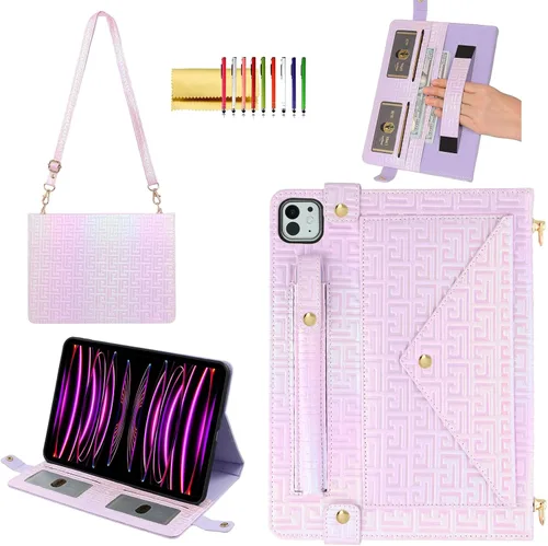 Vista 136 de Funda tipo bolso para iPad mini de 5ª/4ª/3ª/2ª/1ª generación de 7.9 pulgadas, Techcircle funda ligera tipo folio con soporte bandolera con billetera