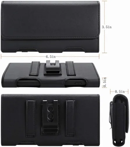 Vista 5 de BECPLT Funda para Google Pixel 9 Pro / 8 Pro / 6 / 4 XL con funda de cuero y clip para cinturón (negro)