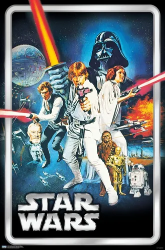 Vista 9 de Trends International Star Wars: A New Hope - Póster clásico de pared, 34 pulgadas de largo x 22.4 pulgadas, versión enmarcada en blanco