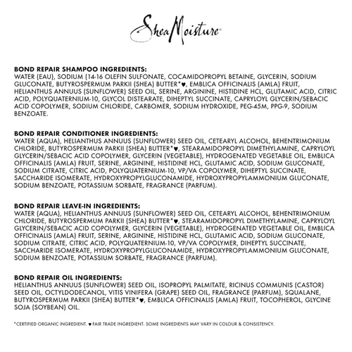 Vista 8 de Shea Moisture Amla Oil Bond Repair System Kit completo de rutina de fortalecimiento de 4 piezas para cabello dañado con tecnología HydroPlex