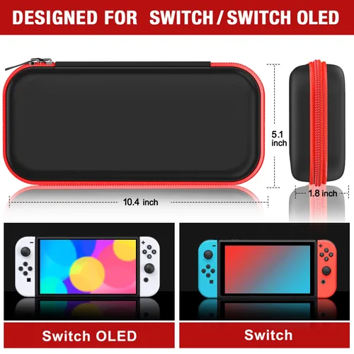 Vista 3 de Switch Carrying Case Compatible with Nintendo Switch and New Switch OLED Console, Switch Case Protective Hard Shell Portable Switch Travel Case
