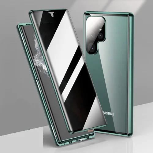 Vista 13 de Funda antiespía para Samsung Galaxy S22 5G Protector de lente de cámara de privacidad con vidrio templado 9H integrado magnético y cubierta de (S22)