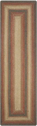Vista 102 de Homespice Apple Pie - Alfombra ovalada roja de 2 x 3 pies, alfombra de cocina trenzada para decoración primitiva y rústica, reversible, yute sin