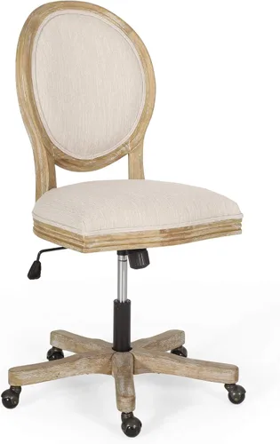 Vista 5 de Silla de oficina giratoria tapizada Pishkin - Beige/Natural