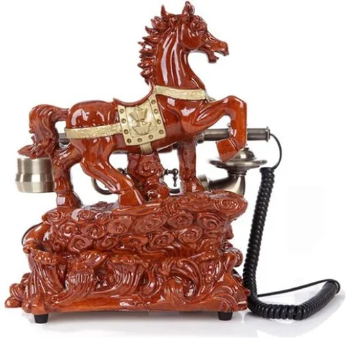Vista 3 de TelPal 1960 - Sistema de decoración de teléfono con cable, estilo antiguo de cerámica