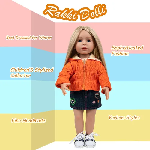 Vista 7 de Rakki Dolli - Conjunto de ropa moderna hecha a mano para muñeca
