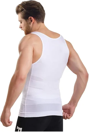 Vista 5 de Mistirik Camisas de compresión para hombre Chaleco adelgazante para hombre Camiseta ajustada para hombre Camiseta de compresión sin mangas
