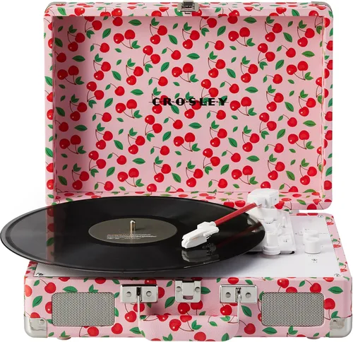 Vista 29 de Crosley CR8005F-AC Cruiser Plus - Tocadiscos vintage de 3 velocidades con Bluetooth, tipo maletín, reproductor de discos de vinilo, tablero