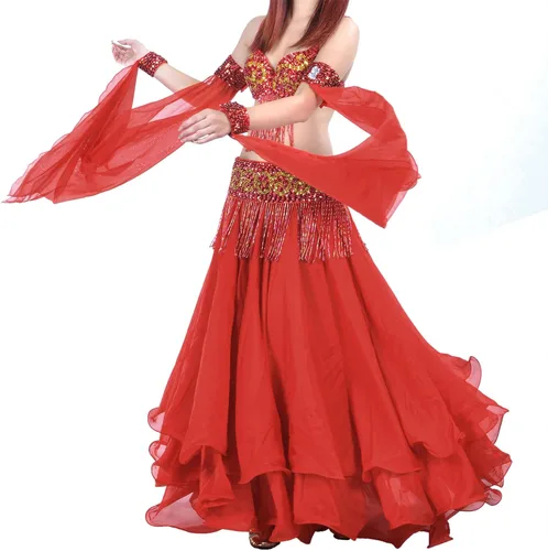 Vista 34 de Falda de gasa tribal para danza del vientre, para Halloween