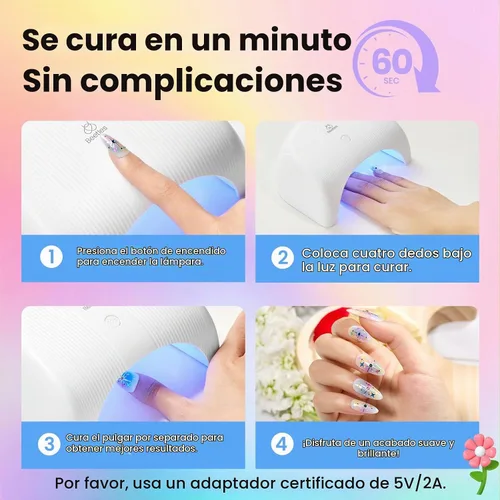 Vista 4 de Beetles - Kit de esmalte de uñas de gel con luz UV, 80 unidades, 55 colores Color Enchantment with Everything Base Top Coat Beginner Starter at