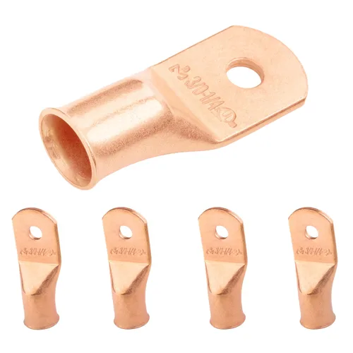 Vista 129 de SELTERM - 5 terminales de anillo resistentes para cable de batería, calibre 1/0 AWG, pernos de 1/2 pulgadas, terminales de calibre 0, ojales