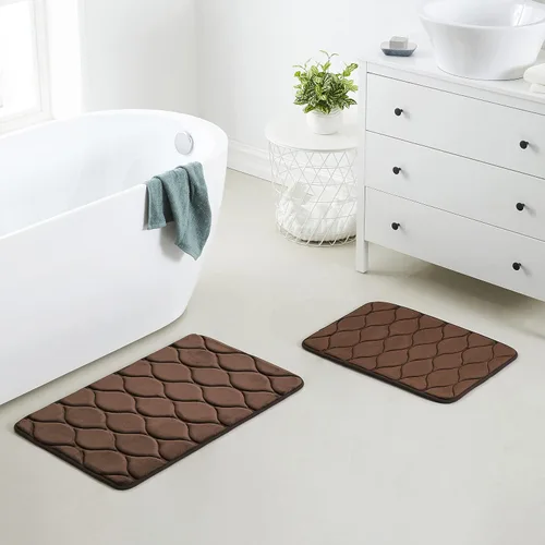 Vista 36 de Yafa Home Fashion 1 alfombra de baño de 17 x 24 pulgadas, espuma viscoelástica, absorbente de agua y antideslizante, color negro