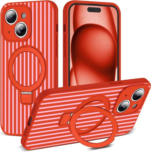 Vista 123 de SKYLMW Funda diseñada para iPhone 11 con soporte magnético invisible Compatible con Mag-Safe, a prueba de caídas de grado militar, a prueba