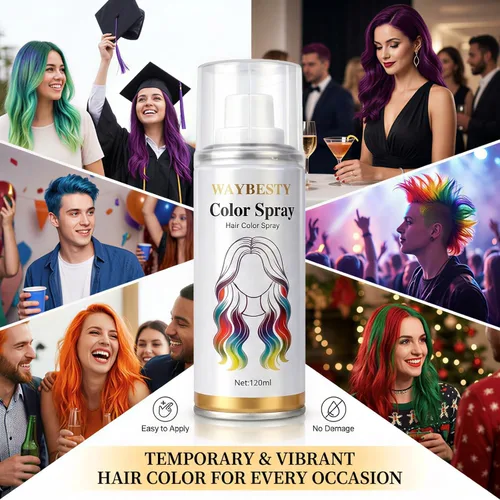 Vista 7 de Color de spray para el cabello gris, color de cabello temporal natural
