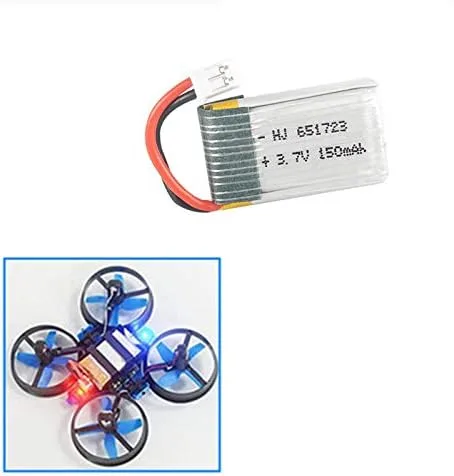 Vista 5 de Batería Lipo de 3.7V 150mAh para JJRC H36 Eachine E010 E011 GoolRC T36 RC Quadcopter 5 Pack con cargador de batería 5 en 1