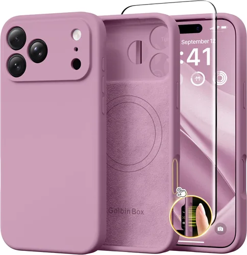 Vista 145 de GolbinBox Funda magnética para iPhone 17, compatible con MagSafe, cubierta de silicona integrada para control de cámara, funda de silicona líquida a