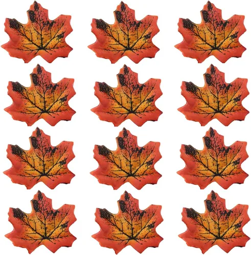 Vista 11 de 500 hojas de arce artificiales de otoño, hojas de arce artificiales a granel para manualidades, bodas, festivales, decoraciones de fiesta de Acción