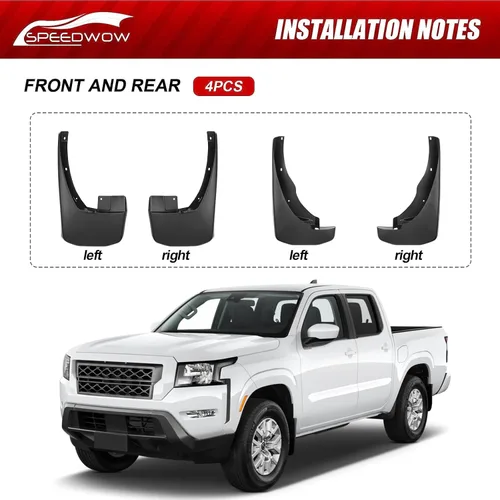 Vista 5 de SPEEDWOW Protector de neumáticos Frontier Mud Flaps 2005-2022, sin necesidad de taladrar agujeros (juego de 4)