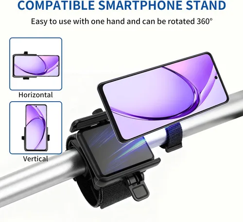 Vista 7 de Soporte para teléfono, sin bloqueo de pantalla, soporte de teléfono giratorio de 360°, bloqueo de memoria, liberación rápida, para Android, iPhone