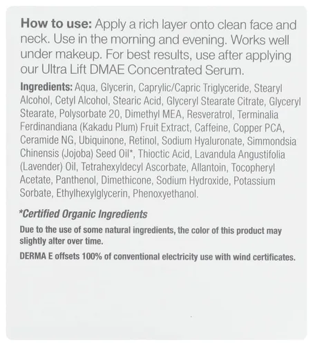 Vista 2 de Derma e Hidratante y reafirmante, DMAE- Alpha Lipóico – c-ester, 2 onzas, 2