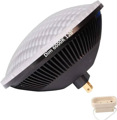 Vista 6 de KAPATA Bombilla LED regulable Par56 de 500 W de repuesto NSP de 24 grados, haz LED de 36 W, color blanco suave, 3000 K, base GX16D AC110-130 V