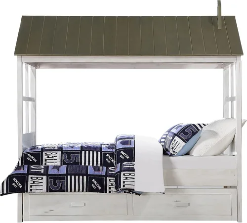 Vista 2 de ACME Tree House II - Cama nido en blanco desgastado y gris lavado
