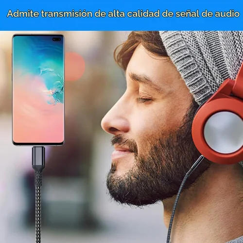 Vista 8 de Elebase Cable auxiliar para Samsung Galaxy S25 S24 de 1.2 m, cable USB C a aux, adaptador de audio auxiliar tipo C a conector de 3.5 mm para Z Fold