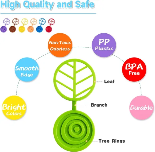 Vista 4 de Stack-a-Rainbow-Tree - Bloques apilables de plástico de 70 piezas, juguetes de construcción de equilibrio para niños de 3 a 8 años, juguetes