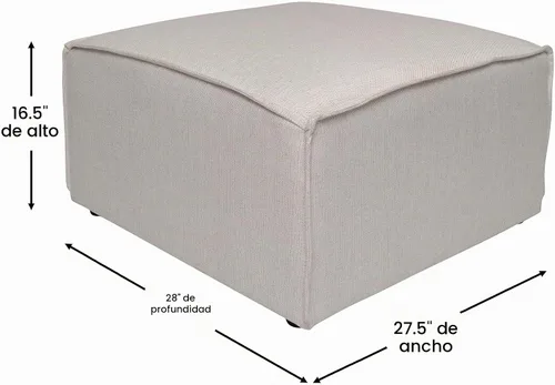 Vista 2 de EMMA + OLIVER - Otomana modular crema para sofá seccional