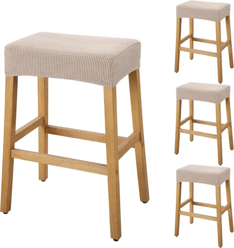 Vista 59 de YISUN Fundas de taburete rectangulares, paquete de 2 fundas elásticas impermeables para asiento de silla de montar, taburetes de bar, sillas de bar