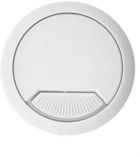 Vista 3 de Modket M4327-51-WT - Cubierta de agujero organizador de cables de computadora de PC, 2 pulgadas, ojal de plástico blanco para escritorio, 1 paquete