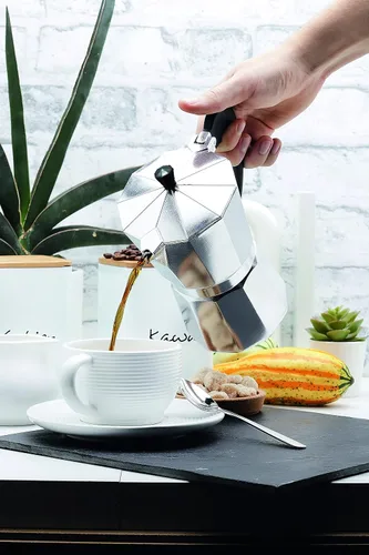 Vista 4 de Kitchen Sense - Cafetera de aluminio pulido (3 tazas)