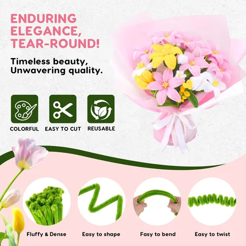 Vista 3 de Kit de 1800 piezas de limpiadores de tuberías, limpiapipas para Rosa