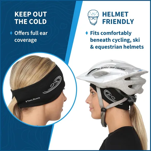 Vista 37 de TrailHeads - Diadema para mujer, diseño de cola de caballo, con banda para la oreja que absorbe la humedad, ideal para correr