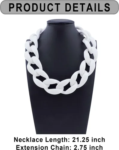 Vista 7 de Firstmeet Collar de acrílico grueso con eslabones de cadena suave, gargantilla de estilo cubano, regalo de joyería para mujer