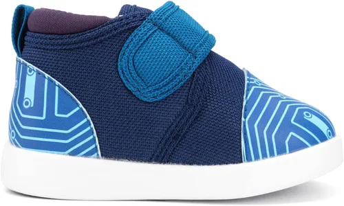 Vista 3 de ikiki Zapatillas deportivas para niños pequeños y niños pequeños. Tenis de ajuste espacioso. Nota no chirriantes, puntera y talón de cuero vegano