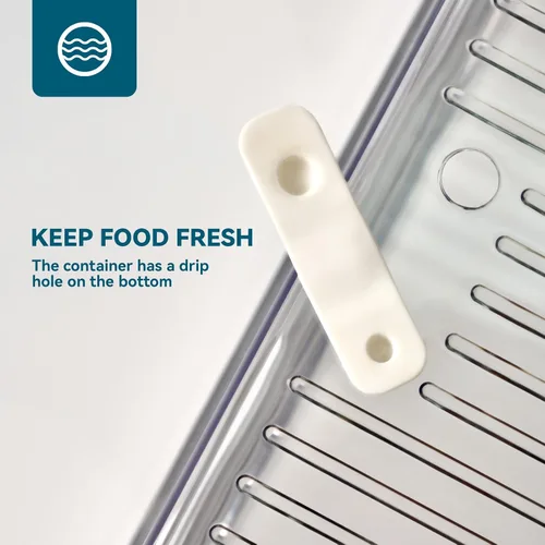 Vista 3 de Luckore - Juego de 4 contenedores organizadores para refrigerador, organizadores transparentes y almacenamiento, apilables con tapas, contenedores