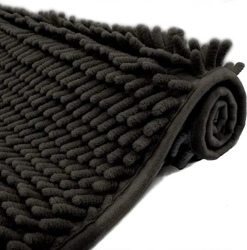 Vista 10 de Chenille Bath Mat Microfiber Floor Mat Baby Bath Mat for Kids Washable Bathroom Dry Fast Water Absorbent Shower Mat Area Rug (15.3" x 23.2", Red)