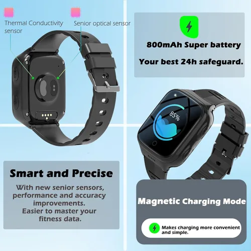 Vista 6 de Ancianos 4G GPS Smart Watch Impermeable Senior Seguimiento en tiempo real Teléfono Videollamada SOS Alarma de emergencia Mensaje de voz Geo-Fence